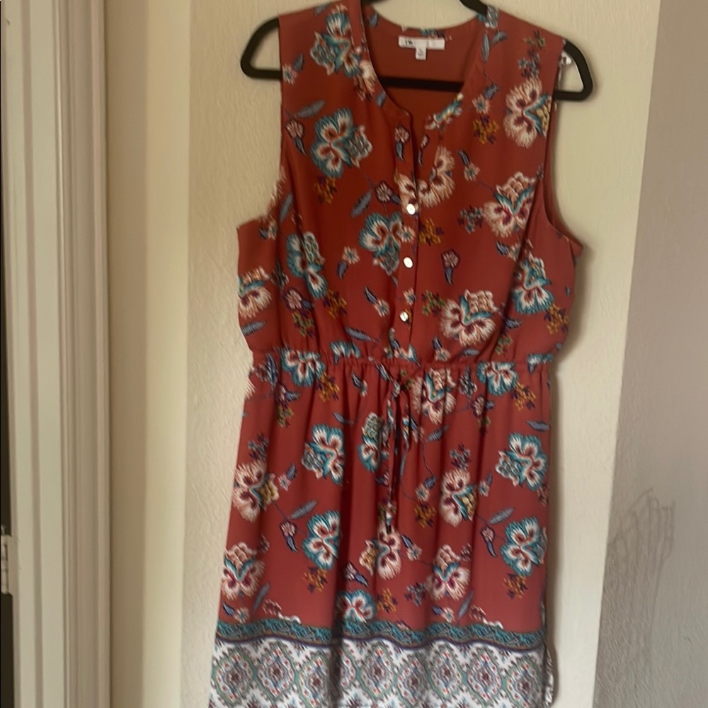 DR2 Red Scoop Neck Sleeveless Midi Sundress